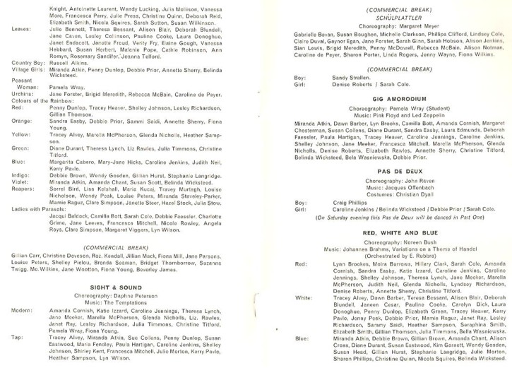 Programme TellyBallyHoo pages 4 and 5