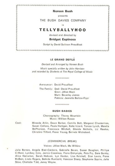 Programme TellyBallyHoo page 1