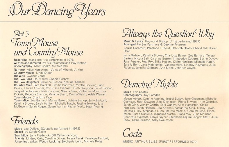Programme Our Dancing Years  pages 5 and 6