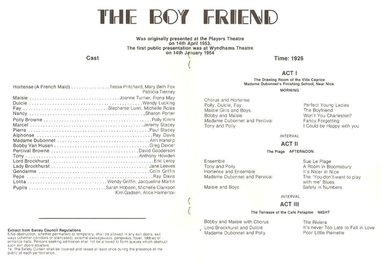 Programme The Boy Friend