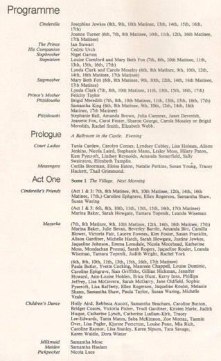 Programme Cinderella 1982 page 2