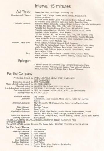 Programme Cinderella 1982 page 4