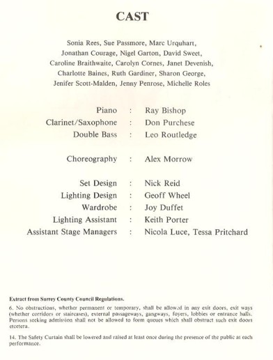 Programme Cowardy Custard 1982 page 2
