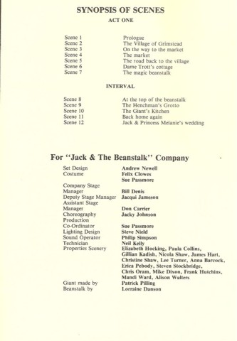 Programme Jack and the Beanstalk page 2