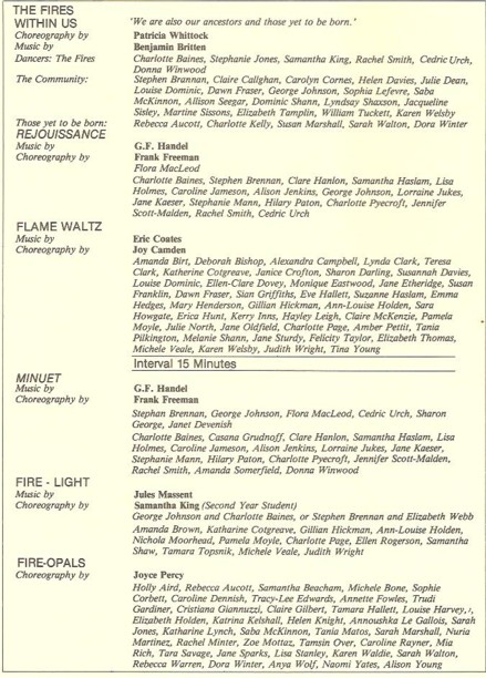 Programme Fireworks 1983 page 3