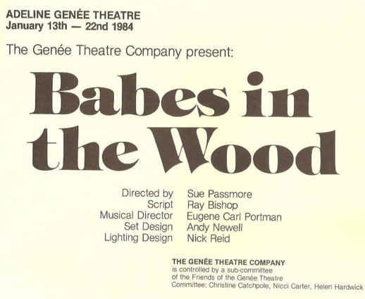 Programme Babes in the Wood 1984 title page