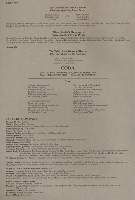 Programme Lower School Show 1987 page 4