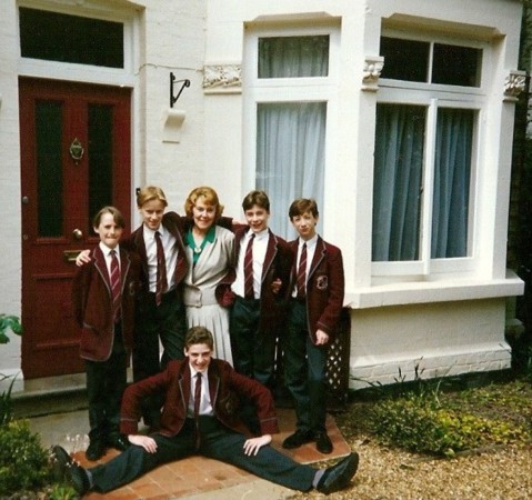 Joyce Wayne with some of 'her' boys, Knowle House